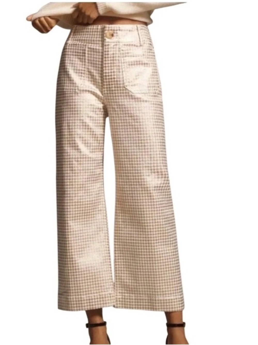 Maeve Colette High Rise Metallic Polka Dot Pants